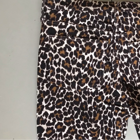 J. CREW ReImagined High Rise Animal Print Pants Stretch Corduroys Jeans - Picture 6 of 12